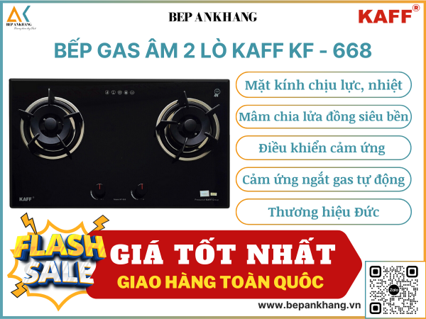 Bếp gas âm 2 lò KAFF  KF - 668 - Thương hiệu Đức